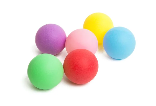 Bolas Coloridas Ping Pong Isolado Fundo Branco — Fotografia de Stock