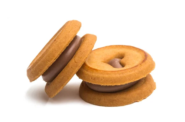 Galleta Con Corazón Aislado Sobre Fondo Blanco — Foto de Stock