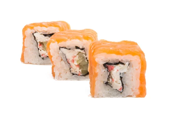 Sushi Elszigetelt Fehér Háttér — Stock Fotó