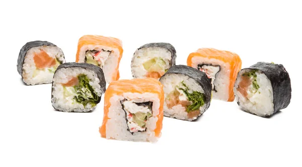 Sushi Elszigetelt Fehér Háttér — Stock Fotó