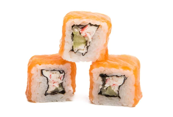 Sushi Geïsoleerd Witte Achtergrond — Stockfoto