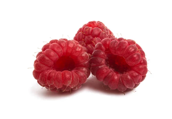 Ripe Raspberries Isolated White Background — Stock Photo, Image