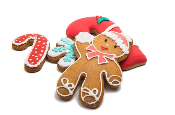 Christmas Cookies Snowman White Background — Stock Photo, Image