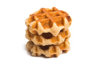 Beyaz arkaplanda izole edilmiş waffle 'lar