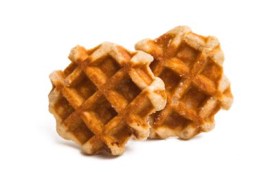 Beyaz arkaplanda izole edilmiş waffle 'lar