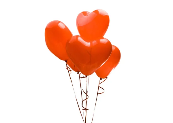 Herz Luftballons Isoliert Auf Weißem Hintergrund — Stockfoto