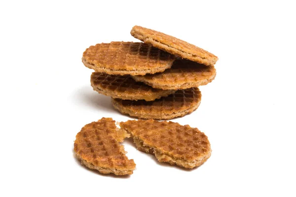 Dutch Waffles Isolated White Background — Stock Photo, Image