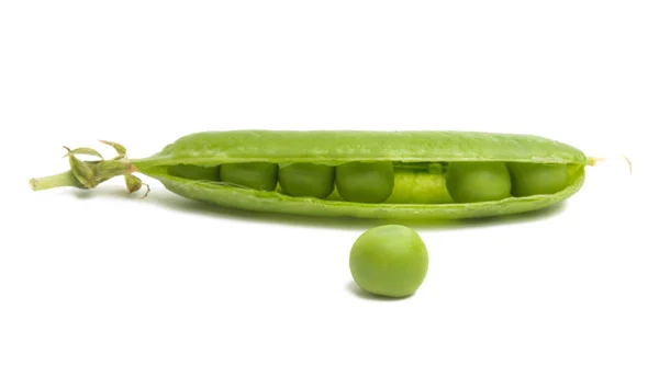 Green Peas Isolated White Background — Stock Photo, Image