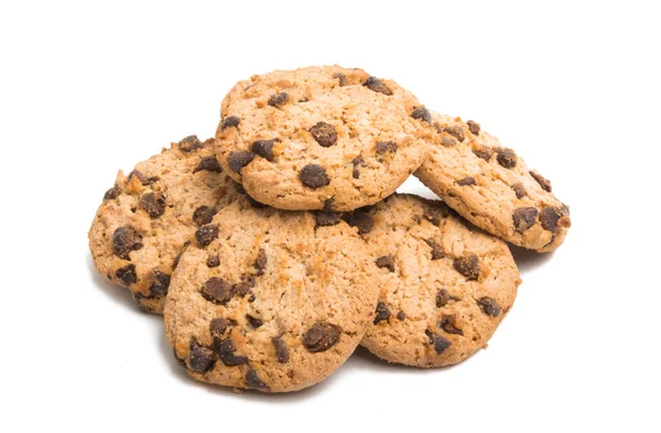 Chocolate Chip Cookies Isoliert Auf Weißem Hintergrund — Stockfoto