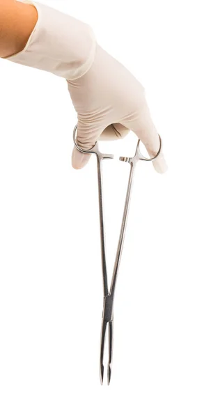 Instrumento Cirúrgico Isolado Fundo Branco — Fotografia de Stock