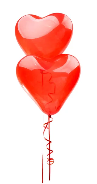 Luftballons Herz Isoliert Auf Weißem Hintergrund — Stockfoto