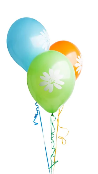 Farve Balloner Med Helium Isoleret Hvid Baggrund - Stock-foto
