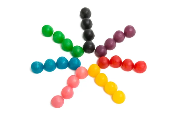 Jelly Fruit Candy Isolated White Background — Stock Photo, Image