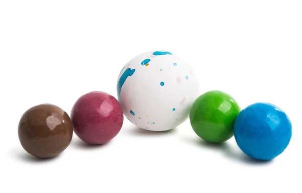 Bonbons Mit Kaugummi Isoliert Auf Weißem Hintergrund — Stockfoto