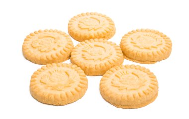 Beyaz bir arka plan üzerinde izole kurabiyeleri