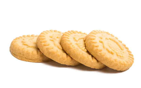 Biscoitos Manteiga Isolados Fundo Branco — Fotografia de Stock