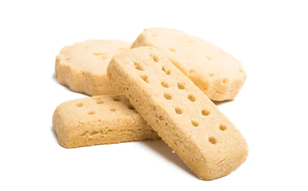 Máslo Cookies Izolovaných Bílém Pozadí — Stock fotografie