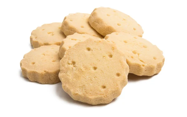 Galletas Mantequilla Aisladas Sobre Fondo Blanco —  Fotos de Stock