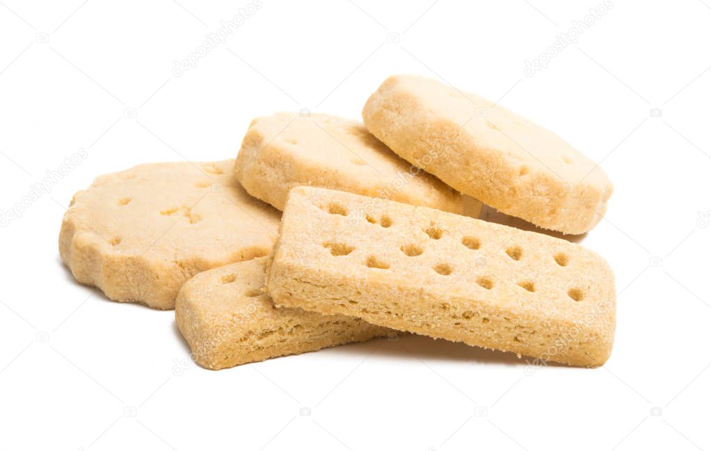 Butter cookies isolated on a white background