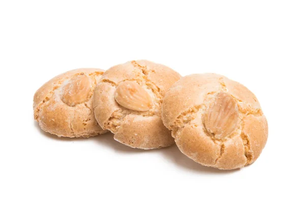Cookies Med Mandel Isolerad Vit Bakgrund — Stockfoto