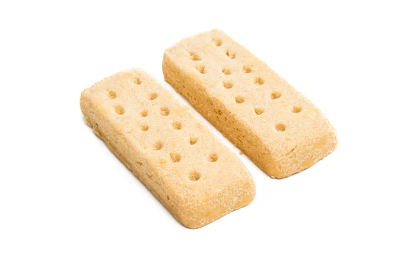 Biscoitos Manteiga Isolados Fundo Branco — Fotografia de Stock