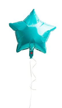 Beyaz arka plan üzerinde izole folyo ile yıldız balon