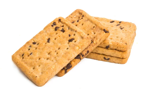 Chocolate Chip Cookies Isoliert Auf Weißem Hintergrund — Stockfoto