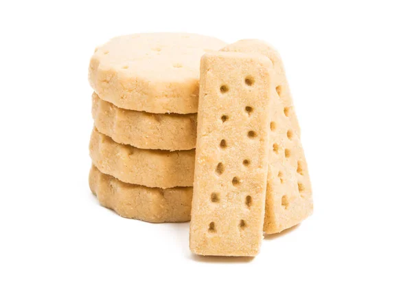 Galletas Mantequilla Aisladas Sobre Fondo Blanco —  Fotos de Stock