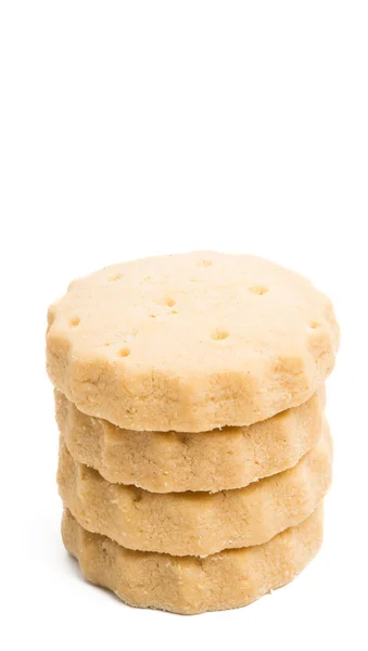 Masło Ciasteczka Izolowane Białym Tle — Zdjęcie stockowe