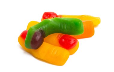 jöle şekerleri beyaz arkaplanda izole