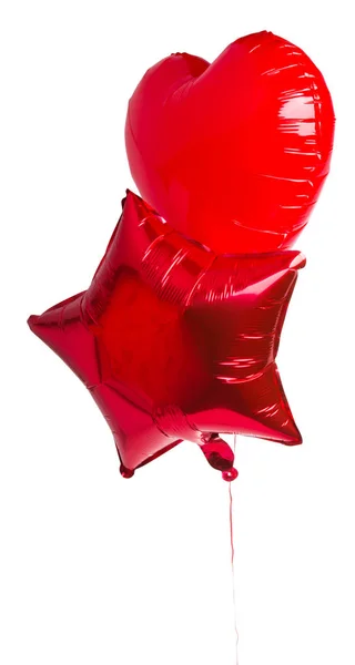 Folie Ballonnen Geïsoleerd Witte Achtergrond — Stockfoto