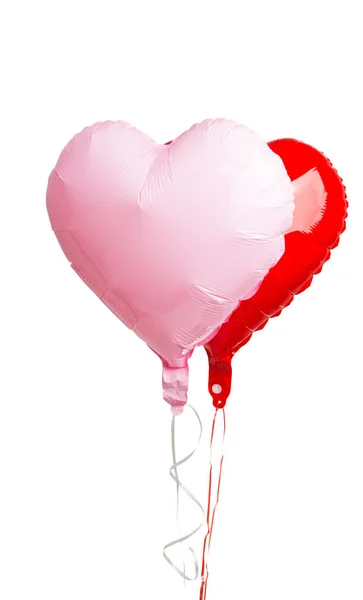 Globos Lámina Del Corazón Aislados Sobre Fondo Blanco — Foto de Stock