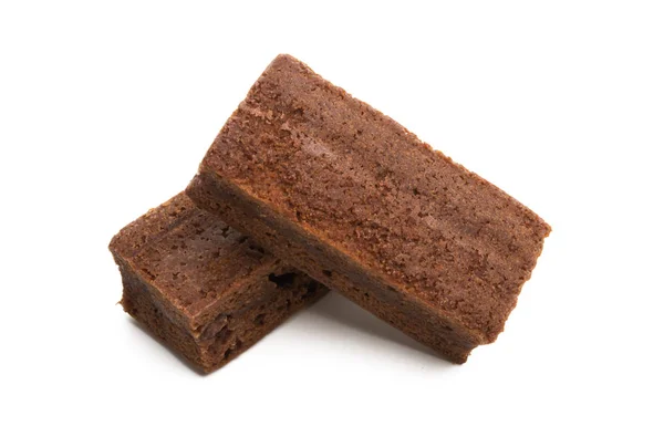 Choklad Brownie Isolerad Vit — Stockfoto