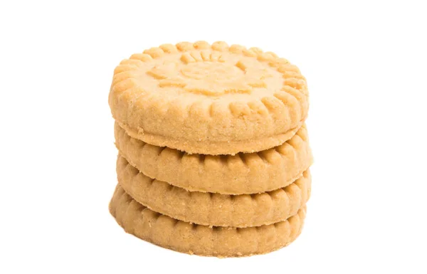 Galletas Mantequilla Aisladas Sobre Fondo Blanco — Foto de Stock