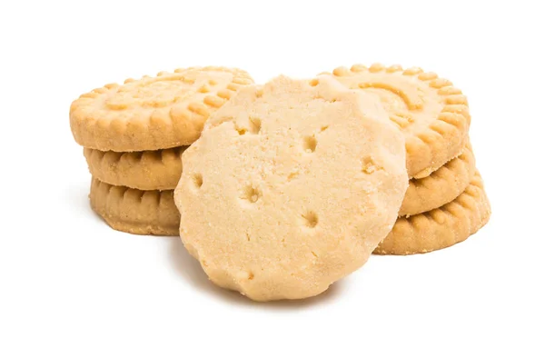 Smör Cookies Isolerade Vit Bakgrund — Stockfoto