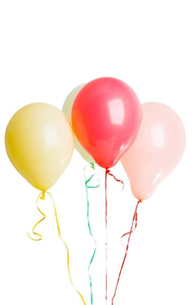 Pastellfarbene Luftballons Isoliert Auf Weißem Hintergrund — Stockfoto