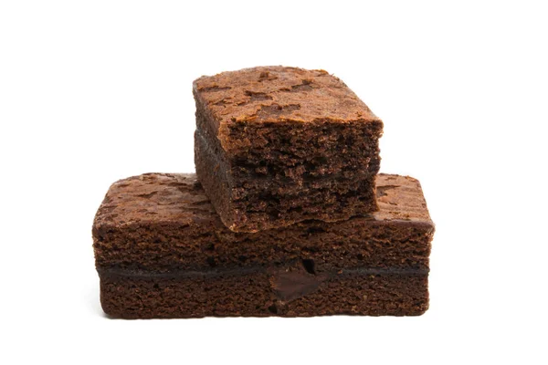 Amerikai Csokoládé Brownie Anyával Elszigetelt Fehér Background — Stock Fotó
