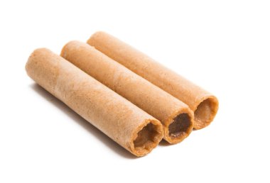 gözleme krem izole üzerinde beyaz arka plan ile rulo