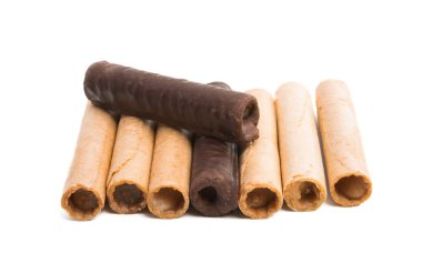 gözleme krem izole üzerinde beyaz arka plan ile rulo