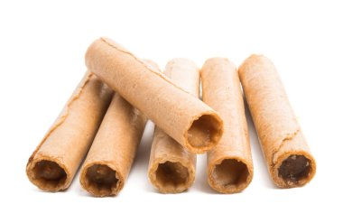 gözleme krem izole üzerinde beyaz arka plan ile rulo