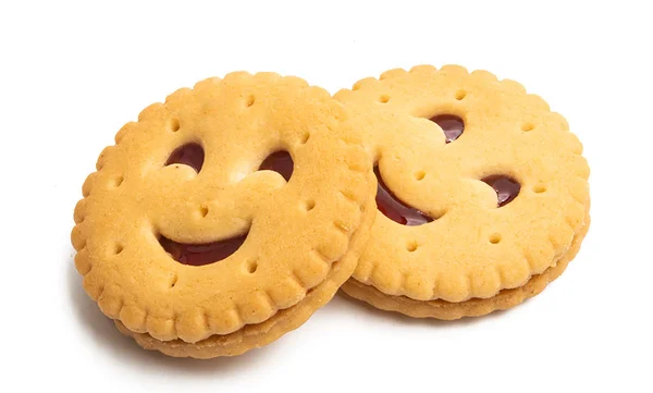 Sendvič Cookie Izolovaných Bílém Pozadí — Stock fotografie
