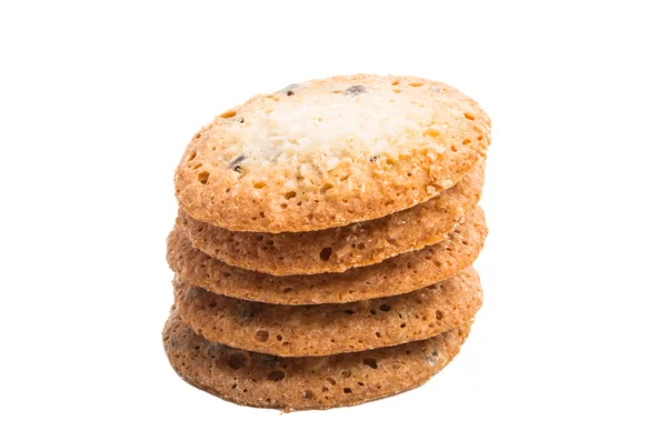 Galletas Coco Chocolate Aisladas Sobre Fondo Blanco — Foto de Stock