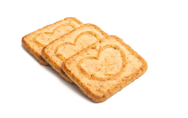 Hjärtat Cookie Isolerad Vit Bakgrund — Stockfoto