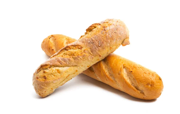 Baguette Isolato Sfondo Bianco — Foto Stock