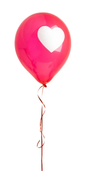 Μπαλόνια Καρδιά Που Απομονώνονται Λευκό Φόντο — Φωτογραφία Αρχείου