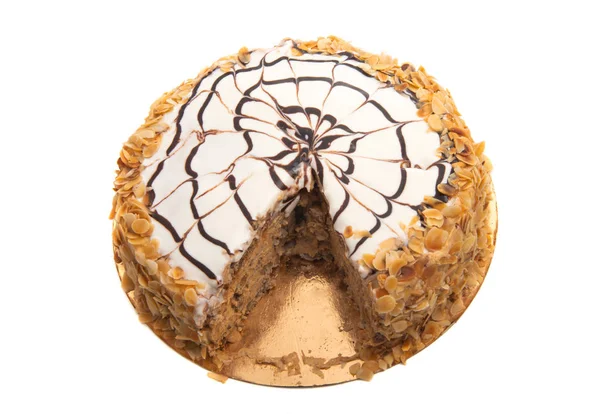 Beyaz Arka Plan Üzerinde Izole Nut Cake Stok Fotoğraf
