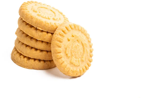 Butter Cookies Isolated White Background — Stock Photo, Image