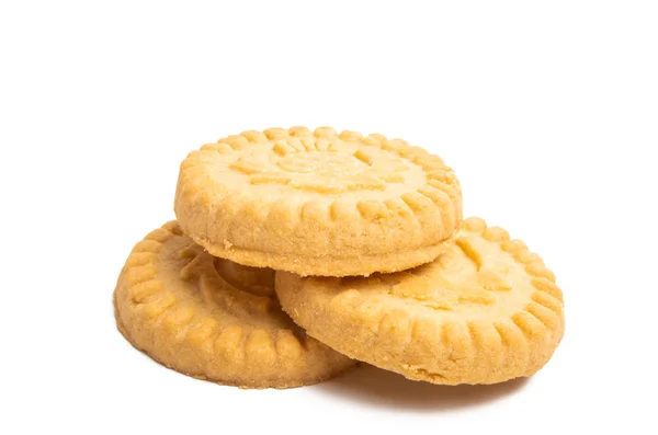 Galletas Mantequilla Aisladas Sobre Fondo Blanco —  Fotos de Stock