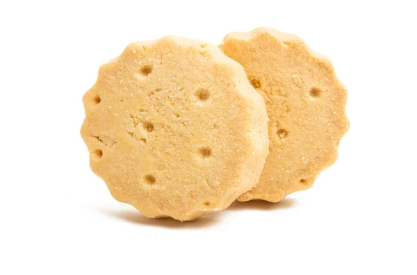 Galletas Mantequilla Aisladas Sobre Fondo Blanco —  Fotos de Stock