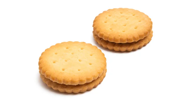 Подвійне Печиво Ізольоване Білому Тлі — стокове фото